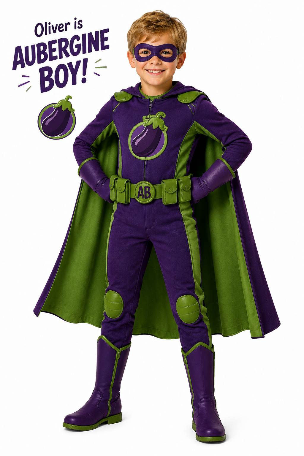 Aubergine Boy, Oliver's superhero identity
